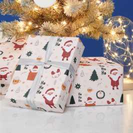 Niedlich Santa Ho Ho Weihnachten Geschenkpapier