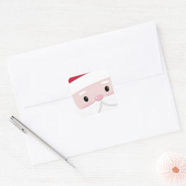 Niedlich Santa Klaus Face Quadratischer Aufkleber