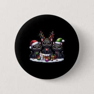 Niedlich Santa Reindeer Elf Black Cat Weihnachtsfr Button