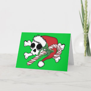 Niedlich Santa Skull Feiertagskarte