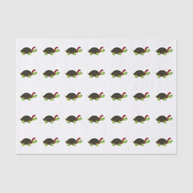 Niedlich Santa Turtle Seidenpapier (Vorderseite)