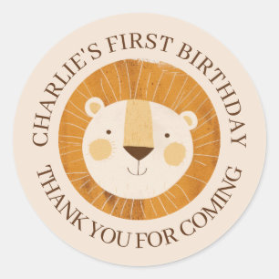 Niedlich Sarafi Lion Birthday Vielen Dank Runder Aufkleber