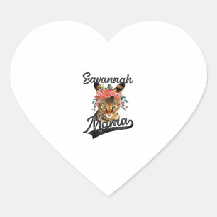 Niedlich Savannah Mama Blume Graphic Kitten Cat Lo Herz-Aufkleber