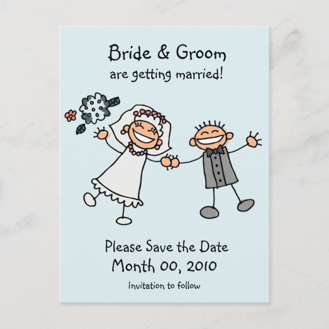 Niedlich Save the Date Postkarten (Vorderseite)