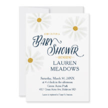 Niedlich Scandi Daisy Baby Shower Einladung
