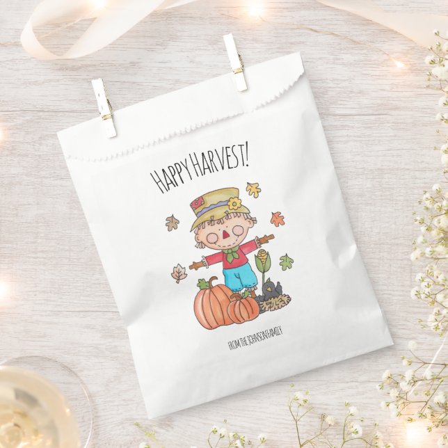 Niedlich Scarecrow Happy Harvest Geschenktütchen (Ausgeschnitten)