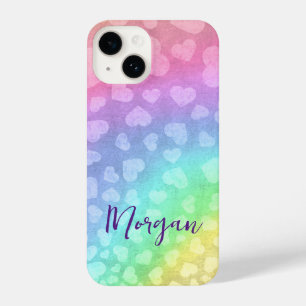 Niedlich schimmernde Regenbogenhöre Personalisiert iPhone 14 Hülle