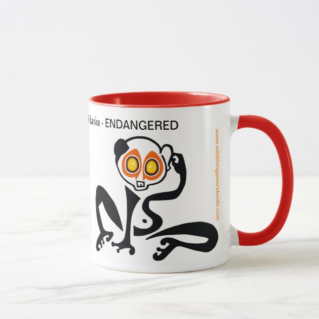 Niedlich schlanker Langsamer LORIS- Tierfreund - W Tasse (Rechts)