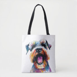 Niedlich Schnauzer - farbenfrohe Hundedesign Tasche