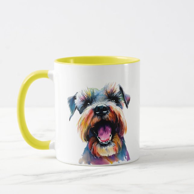 Niedlich Schnauzer - farbenfrohe Hundedesign Tasse (Links)