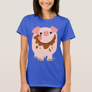 Niedlich Schokolade Cartoon Schweinefleisch T - Sh T-Shirt