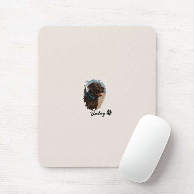 Niedlich Schokolade Labrador Hund - Bailey | Haust Mousepad (Mit Mouse)