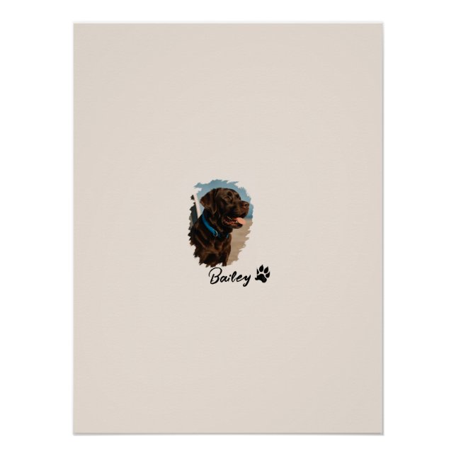 Niedlich Schokolade Labrador Hund - Bailey | Haust Poster (Vorderseite)