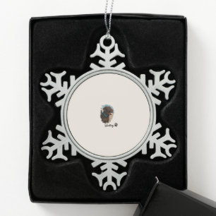 Niedlich Schokolade Labrador Hund - Bailey   Haust Schneeflocken Zinn-Ornament