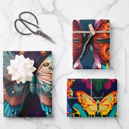 Niedlich schöne Schmetterlinge Geschenkpapier Set