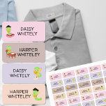 Niedlich School Bookworm Kids Name Closing Labels Kinderetiketten<br><div class="desc">Niedliche Kindernamensschilder in 4 Designs - jede Farbe hat einen anderen Bookworm Charakter. Persönlich mit bis zu 4 verschiedenen Namen zusammen mit Ihrem benutzerdefinierten Text, z. B. Klassenname oder Telefonnummer. Ideal für den Rücken zum Schulbedarf und für jedes Kind einfach zu farbigen Code - klicken Sie einfach auf das Designwerkzeug,...</div>