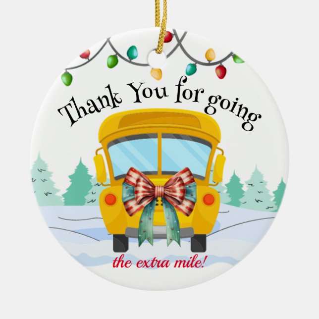 Niedlich School Busfahrer Vielen Dank für Ihr Gesc Keramik Ornament (Vorne)
