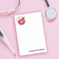 Niedlich School Nurse Apple Monogram A Note from