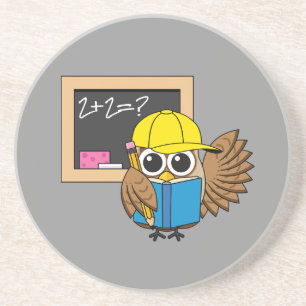 Niedlich School Student Owl Cartoon Getränkeuntersetzer