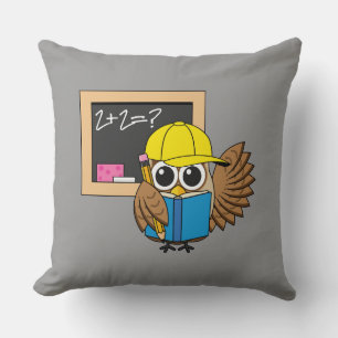 Niedlich School Student Owl Cartoon Kissen