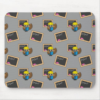 Niedlich School Student Owl Cartoon Mousepad