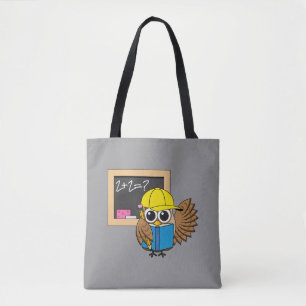 Niedlich School Student Owl Cartoon Tasche