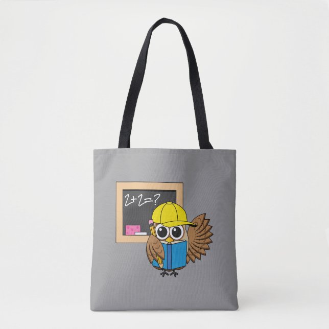 Niedlich School Student Owl Cartoon Tasche (Vorderseite)