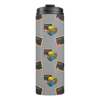 Niedlich School Student Owl Cartoon Thermosbecher