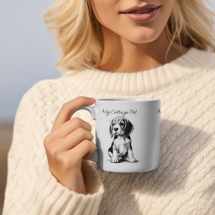 Niedlich Schwarz auf Weiß Meine Hütte Haustier Kaffeetasse