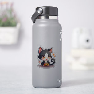 Niedlich Schwarz und Weiß Kitten - Spooky Sticker