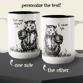 Niedlich Schwarz-Weiß-Friendly Opossum Sketch Tass Zweifarbige Tasse
