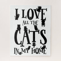 Niedlich Schwarz/Weiß I Liebe alle Katzen in meine