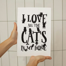 Niedlich Schwarz/Weiß I Liebe alle Katzen in meine Poster