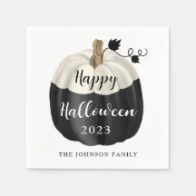 Niedlich Schwarz-Weiß-Kürbis Halloween 2022