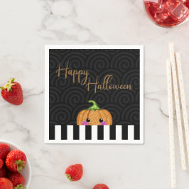 Niedlich Schwarz-weiß Orange Glitzer Pumpween Hall Serviette