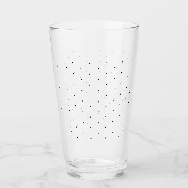 Niedlich Schwarz winzige Polka-Punkte Muster elega Glas (Vorderseite)