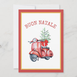 Niedlich Scooter Buon Natale Holiday Gruß Dankeskarte