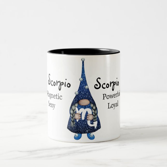 Niedlich Scorpio Gnome Zodiac Zeichen Zweifarbige Tasse (Mittel)