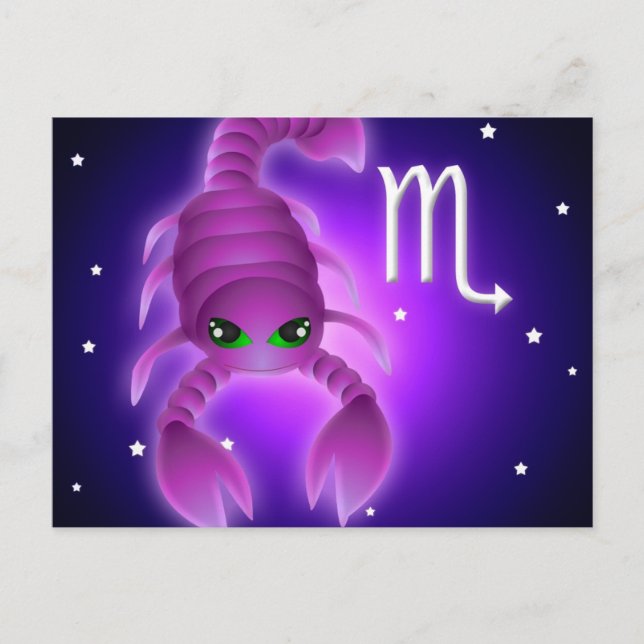 Niedlich Scorpio Zodiac Postkarte (Vorderseite)