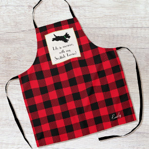 Niedlich Scottie Dog Buffalo Kariert Red Schürze
