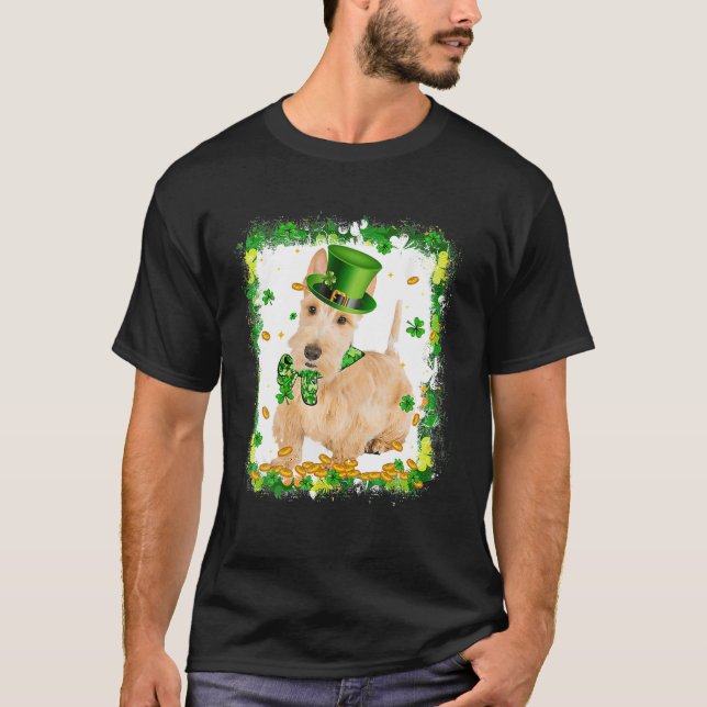 Niedlich Scottish Terrier Dog St Patricks Day Iris T-Shirt (Vorderseite)