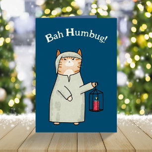 Niedlich Scrooge Cartoon Cat Christmas Carol Feiertagskarte