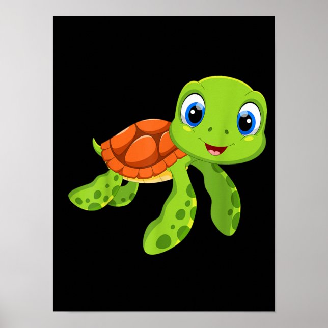 Niedlich Sea Baby Turtle-Geschenk Poster (Vorne)