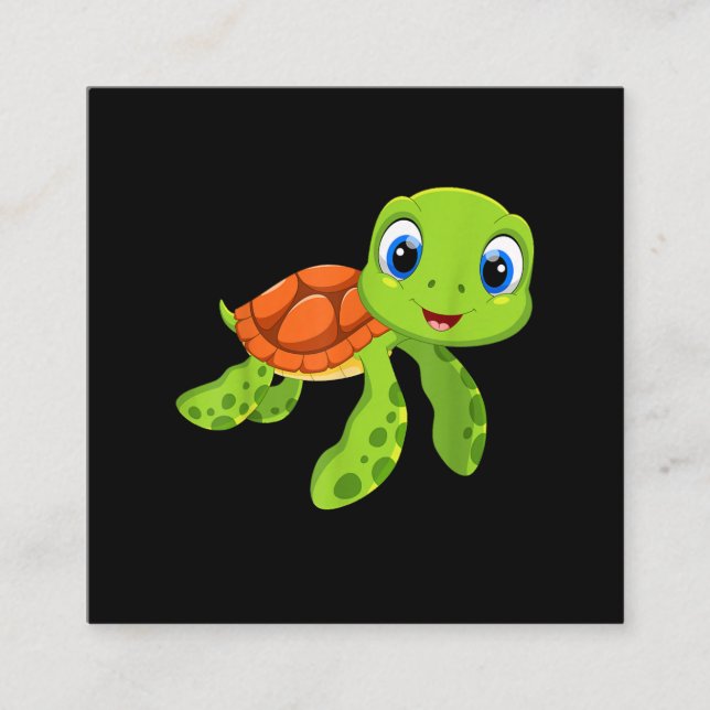 Niedlich Sea Baby Turtle-Geschenk Quadratische Visitenkarte (Vorderseite)
