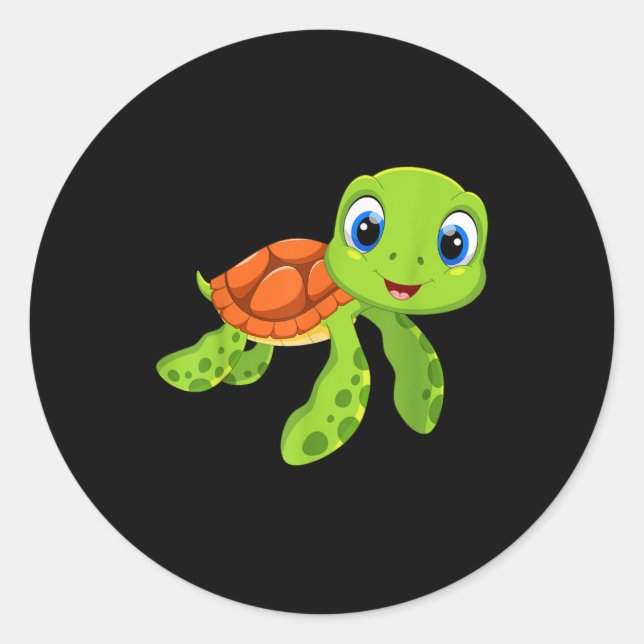 Niedlich Sea Baby Turtle-Geschenk Runder Aufkleber (Vorderseite)