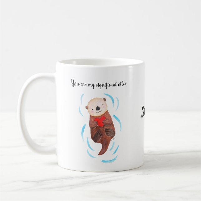 Niedlich Sea Otter Individuelle Name Geschenk für  Kaffeetasse (Links)
