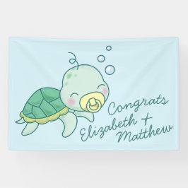 Niedlich Sea Turtle Baby Shower Kawaii Banner