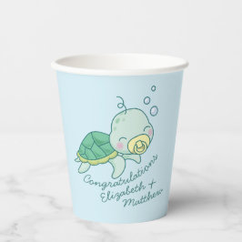 Niedlich Sea Turtle Baby Shower Kawaii Pappbecher