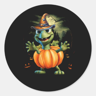Niedlich Sea Turtle Pumpkin Halloween Kostüm Ocean Runder Aufkleber