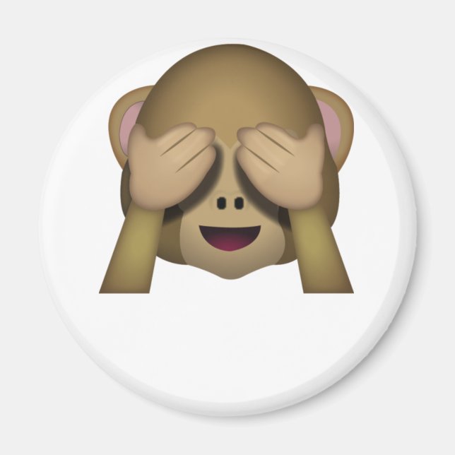 Niedlich See No Evil Monkey Emoji Magnet (Vorne)